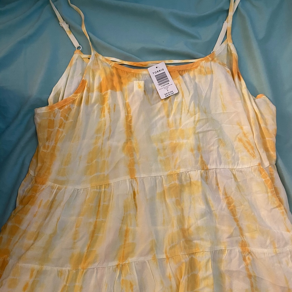 Torrid Yellow tie dye tank